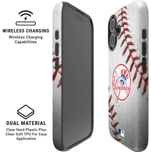 MLB New York Yankees Game Ball iPhone 16 Plus Magsafe Impact Case